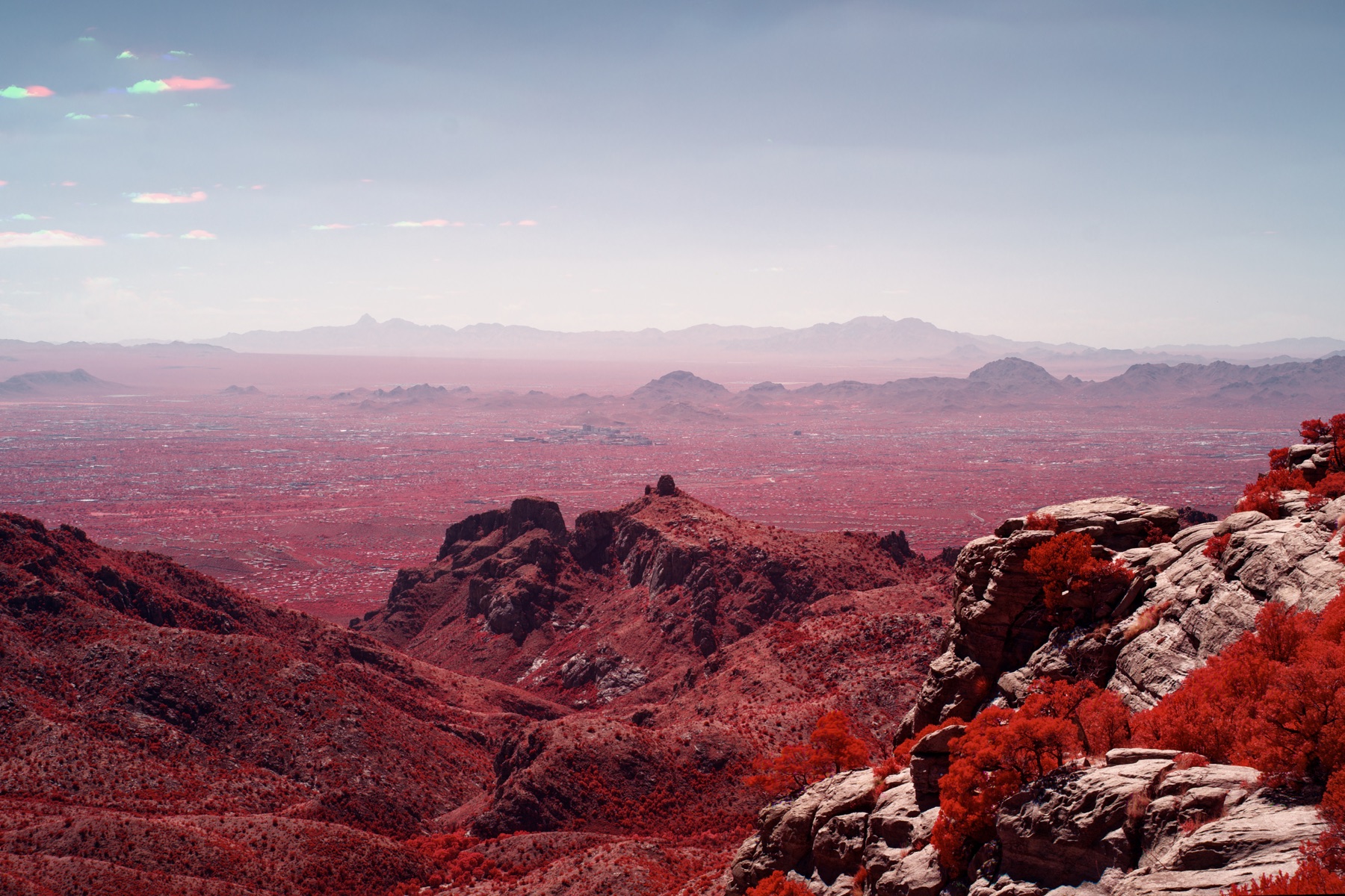 View over Tucson from Thimble Peak, infrared